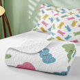 thumbnail image 4 of Erosebridal Bunny Twin Quilt Set for Boys Girls, Pastel Colors Twin Coverlet Set, 2pcs 1 Bedspread and 1 Pillowcase, 4 of 7