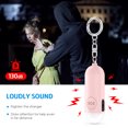 thumbnail image 2 of Keychain, Rechargeable 130dB Loud Personal Alarm with LED Flashlight Safety Alarm Keychain for Woman Kids Students Girls Elderly Black + Pink, 2 of 9