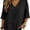 Black, variant on Linen Tops for Women Summer Gauze Shirts 3/4 Sleeve V Neck Blouses Dressy Casual Tunic Loose Vacation Clothes