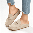 thumbnail image 5 of Women's Penny Loafer Mule Clogs, Slip-On Faux Suede Comfort Shoes, Casual Backless Loafers, 5 of 6