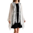 thumbnail image 3 of Lumtrix Women Lace Shawls and Wraps for Evening Dress Elegant Soft Sheer Scarf Wedding Bridal Scarf Formal Dress Fringe Lace Cover UP White One Size, 3 of 6