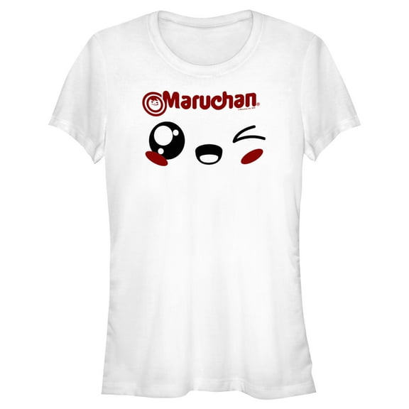 Junior's Maruchan Winky Face  Graphic Tee White X Large