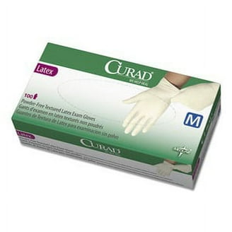 Medline Medical Latex Exam Gloves, Powder-Free, Medium Size, Box