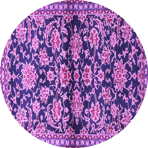 Ahgly Company Indoor Round Persian Purple Traditional Area Rugs, 4' Round