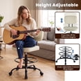thumbnail image 7 of Edx Adjustable Height & Foot Rest Drafting Chairs with Backrest, PU Leather Modern Style with Wheels 360°Swivel for Home Office Bar Kitchen Shop(Beige), 7 of 7