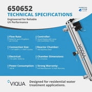 Viqua 650652 H PLUS Commercial UV System with Sensor, 45 GPM High Flow Applications, Healthy Living Water Filtration, Maintains Flow