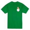 thumbnail image 1 of Cute Pug Graphic Pocket At Left Chest Men's Kelly Green T-shirt, 1 of 1