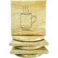 thumbnail image 3 of Crocon Wooden Coaster for Coffee Cups Glass & Can Table Decor | Wooden Coaster Set of 6 | 3 Round Tea & 3 Square Coffee Style Coaster Set | Handmade Design for Mug & Cup | Kitchen Accessories, 3 of 8