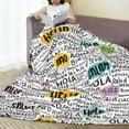 thumbnail image 6 of Salouo Hello Print Bed Blankets,Flannel Blanket Comfortable Air Conditioning Blanket Lightweight Blanket for Sofa Bed Travel & Couch -50"x40", 6 of 8