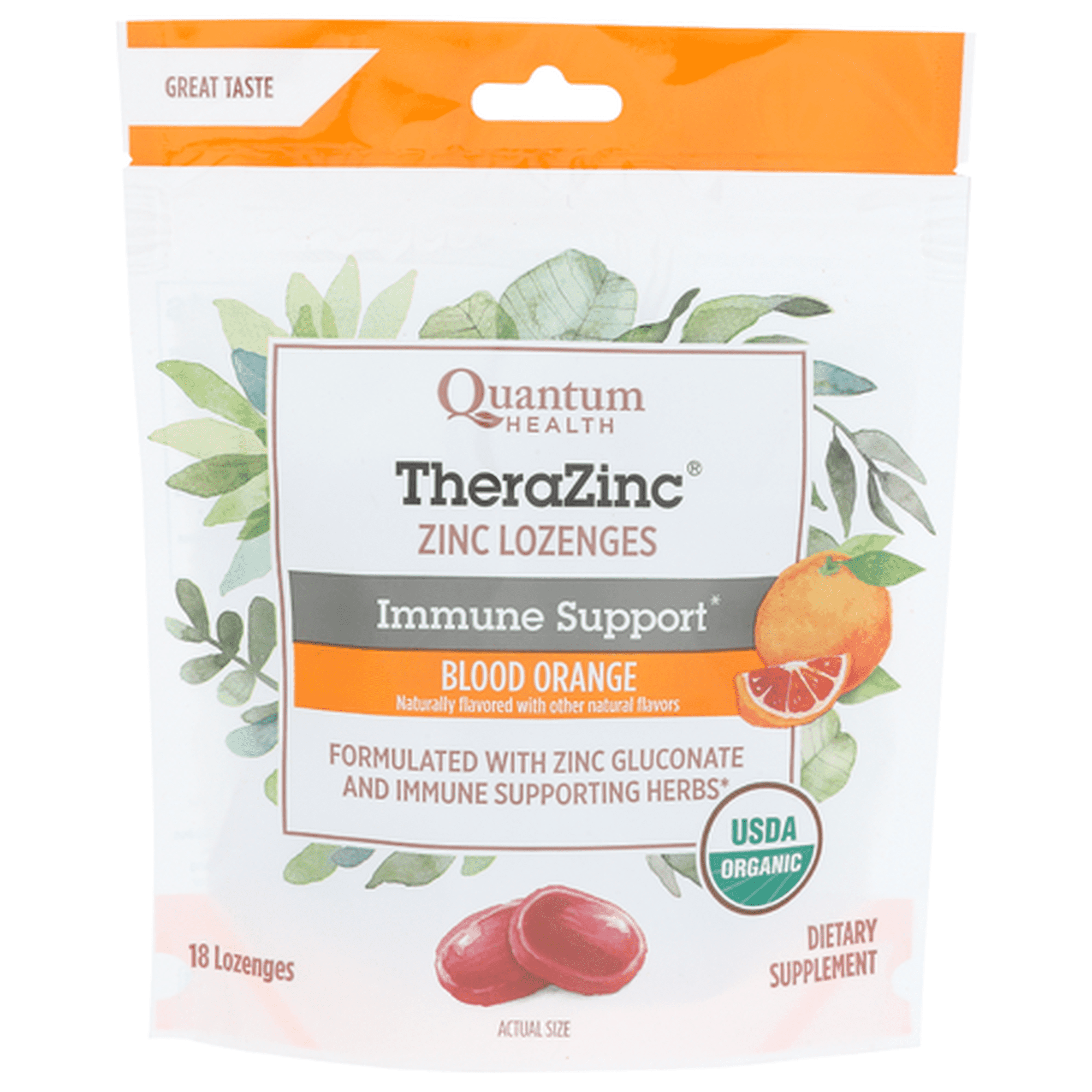 (Pack Of 4) Quantum Lozenges TheraZinc Orange 18 Each