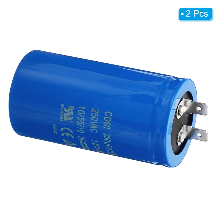 Produktbild von PATIKIL CD60 Betriebskondensator 250µF – 250VAC, ±15%, 50/60Hz, Für Luftkompressoren & Motoren, Blau