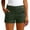 Green, variant on JUSLIO Ladies Shorts,Lightweight with Pockets High Waist Stretchy Twill ,Black,Size L