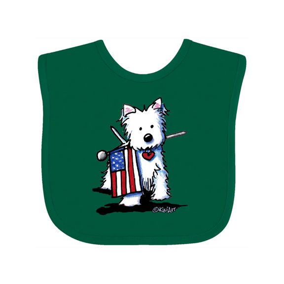 Inktastic US Flag Westie Boys or Girls Baby Bib