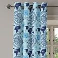 thumbnail image 2 of Ambesonne Compass Grommet Curtain, World Map Arrow Pattern, 50" x 96", Pale Blue Indigo, 2 of 6