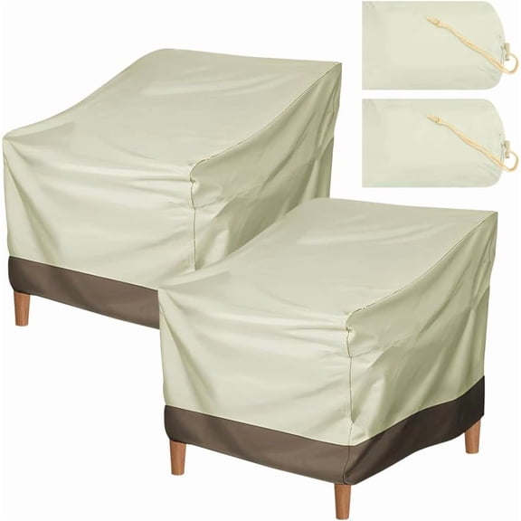 BZUEPRS Outdoor Patio Chair Covers Waterproof Heavy Duty, Lounge Chairs Deep Seat Furniture Cover, Max Applicable Size 33.5"W x 31.5"D x 36"H, Tear and Moisture Resistant