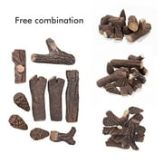 ATR ART to REAL 9 Pcs Fake Gas Fireplace Logs,Ceramic Wood Log Sets for Indoor or Outdoor Fire Pit