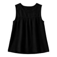 thumbnail image 4 of Yutgune Women's Pleated Front Linen Tank Top Crew Neck Sleeveless Casual Summer Blouse Shirt, 4 of 7