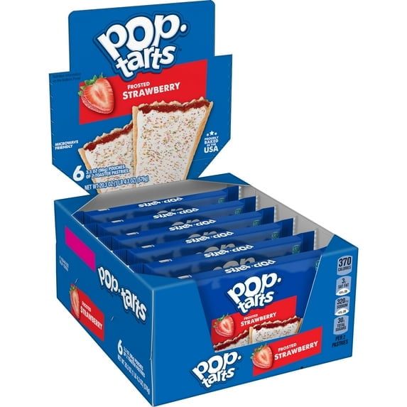 Pop-Tarts Frosted Strawberry Toaster Pastries, 6 Count, 3.3 oz Each