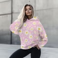 thumbnail image 4 of COEQINE Women's Hoodies Pullover Sweatshirts Oversized Long Sleeves Printing Soft Casual Cozy Fashion Y2K Sweatshirt Loose Lightweight Daisy Floral Pink Fall winter Outfits Clothes, L, 4 of 7