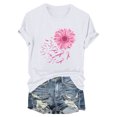 thumbnail image 3 of Blusas de Manga Corta para las Mujeres Divertida Impresión Cuello Redondo Camiseta Vintage, Blusas de Primavera para las Mujeres, 3 of 4