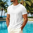 thumbnail image 2 of Trgacdwlo Men's Ice Silk T-Shirt Crew Neck Mens Short Sleeve Dress Shirts Quick Dry Cooling Summer Mens Workout Shirts White XXL, 2 of 6