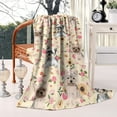 thumbnail image 2 of Yorkie with Flowers Blanket,Comfortable Soft Flannel Throw Blanket,All Season,Warm Lightweight Blankets for Sofa Bed Couch Living Room Chair,40"x50"(100x130cm), 2 of 4