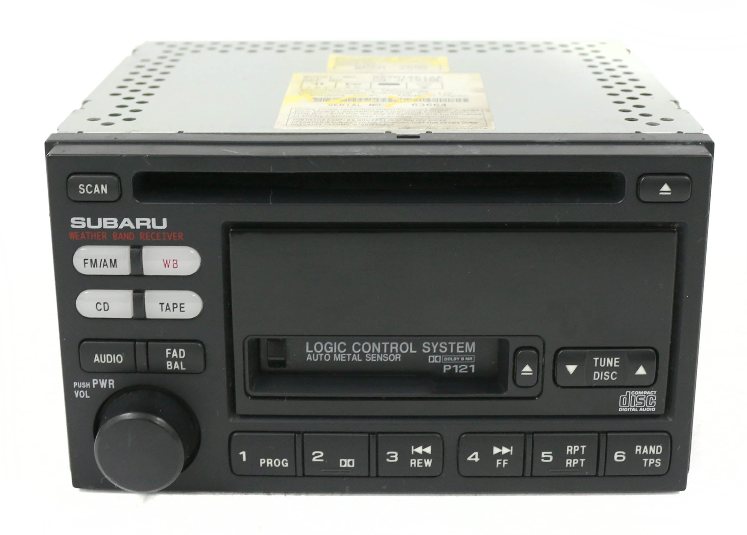 Restored Subaru Legacy 2000-2002 Radio AM FM CD Cassette Player 86201AE12A Face P121 (Refurbished)