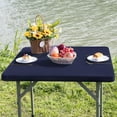thumbnail image 2 of Square Fitted Table Cover Elastic Tablecloth 3ft Stretch Spandex Table Top Cover for Dining Indoor Outdoor Party Navy 36X36 Inch, 2 of 6