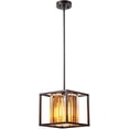 thumbnail image 2 of ESCENA Crystal Pendant Light with Metal Cage, One-Light Industrial Mini Pendant Lighting Fixture, Pendant Ceiling Hanging Light Fixture for Dining Room Kitchen Island Foyer, 2 of 7