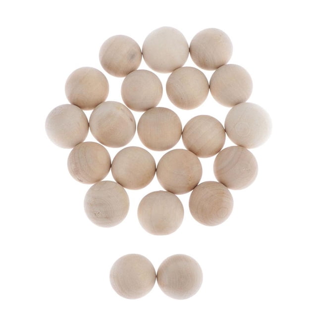 20 piezas de accesorios de juguete de forma forma natural sin agujeros para manualidades de 20 mm CUTICAT Bolas de madera maciza