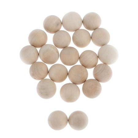 20Pcs Wooden Toy Accessoy Natural Wood Round Ball No Hole Crafts Making 20mm