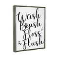 thumbnail image 3 of Stupell Industries Bathroom Rules Phrase Typography Painting Gray Floater Framed Art Print Wall Art, 25 x 31, 3 of 9