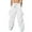 White, variant on OJinShaWanO Petite Pants Mens Casual Waist Color Sports Hat Multi Woven Pocket Foot Rope Solid Pants Street Cargo Tie Mens Cargo Pants