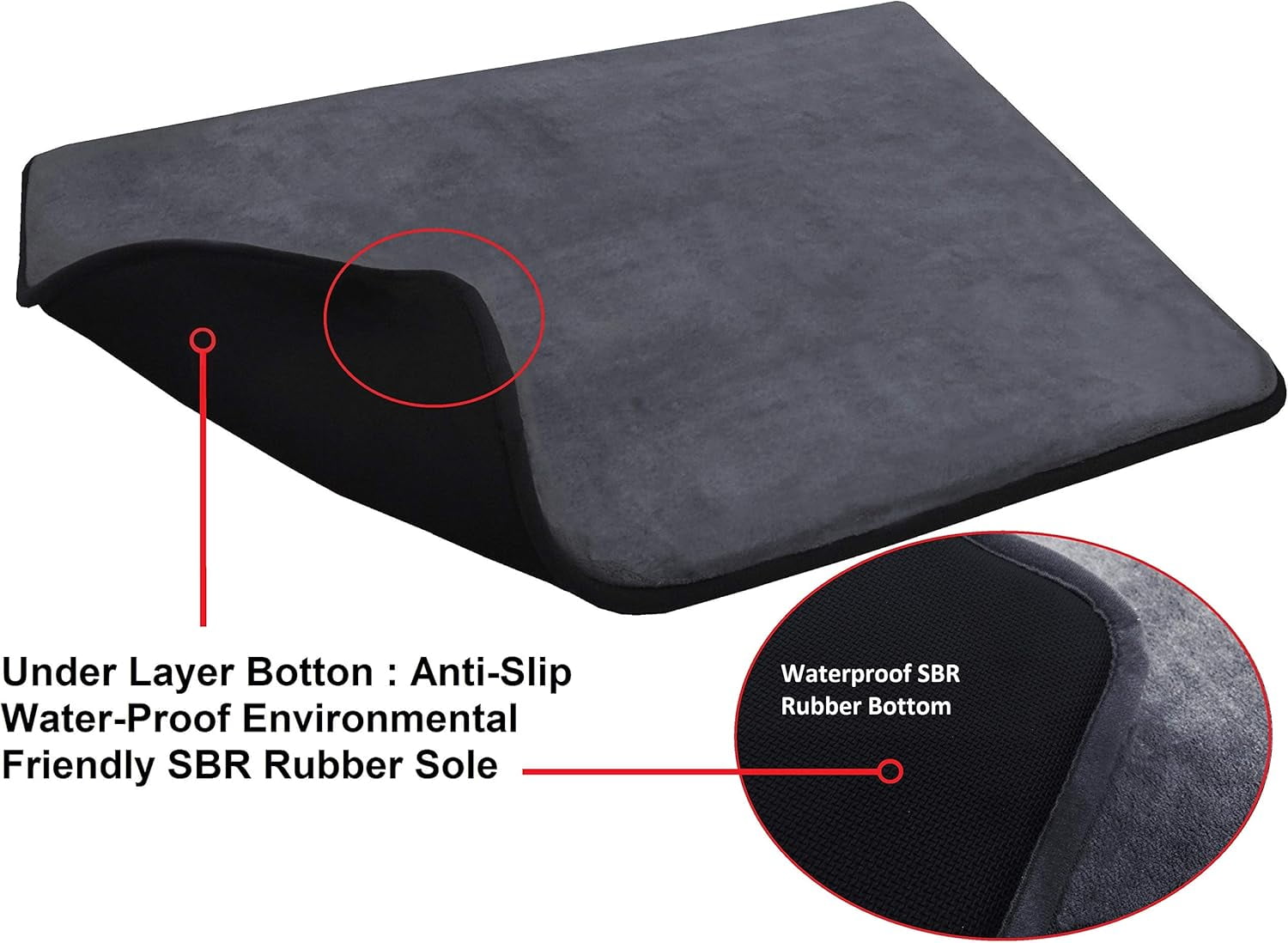 Dogbed4less Large Memory Foam Pet Bed with Waterproof Durable Cover and Anti-Slip Bottom, Gray Color, Comfortable Supportive Design, 1 Count