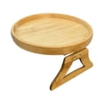 thumbnail image 1 of Natural Bamboo Sofa Tray Space Saving Sofa Armrest Clip-on Tray Practical Tv Snack Tray For Remote Control/coffee/snacks/phone, 1 of 9