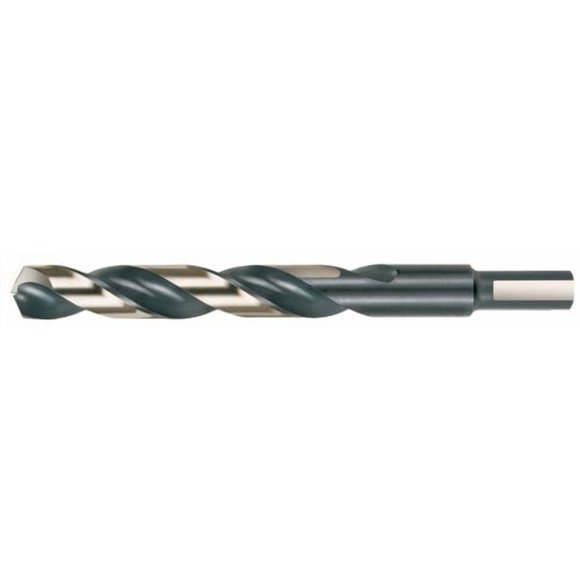 Cle-Line C23860 Perceuse Longueur Mécanique Robuste, Acier Haute Vitesse, Finition Noire et Dorée, Tige Réduite, Point de Séparation 135 Degrés, Diamètre de Perceuse 27/64 Pouces (Lot de 6)