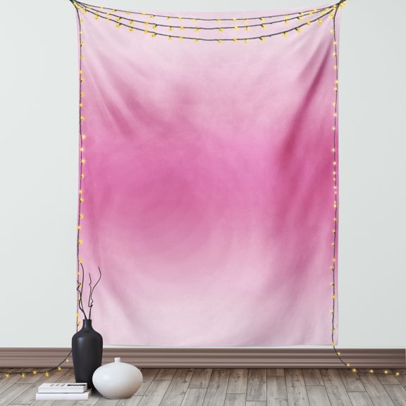 Ombre Tapestry, Medieval Fairytale Style Cotton Candy Inspired Girly Design Digital Modern Artwork Print, Wall Hanging for Bedroom Living Room Dorm Decor, 40W X 60L Inches, Pink, by Ambesonne