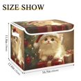thumbnail image 3 of Cats with Christmas Hat Presents Tree Foldable Storage Bin with Lid and Handle Collapsible Storage Box 16.5 x 12.6 x 11.8 inches, 3 of 7