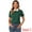 Dark Green, variant on Contrast Puff Short Sleeve Blouse Top S Caramel