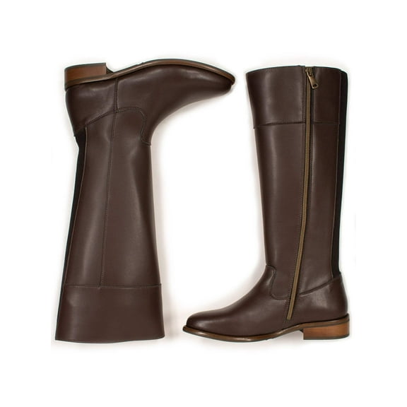 Women's Knee High Boots by Will's Vegan Shoes (Dark Brown, Black)