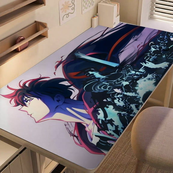 Solo Leveling-themed extra-large Non-Slip Base leather Desk Table mat—versatile for computer desks, dining tables, and more.12"x24"(30X60cm）