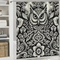 thumbnail image 6 of Orinice Owl Floral Motifs Bathroom Decor Set Multi Size Colorful Luxurious Graphic Print Polyester Fabric Fashion Bathroom Decor Sets with Hooks Waterproof Chic Modern Design Home Bathtubs, 6 of 7