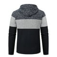 thumbnail image 3 of Maoxin Men's And Winter And Thick Sweater Knitted Sweater Stand Up Collar Cardigan Color Blocking Outerwear Sweater , Navy , 2XL, 3 of 4
