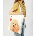 thumbnail image 3 of Pet Portrait White Cotton Canvas Bag - I Love Poodles (Red), 3 of 3
