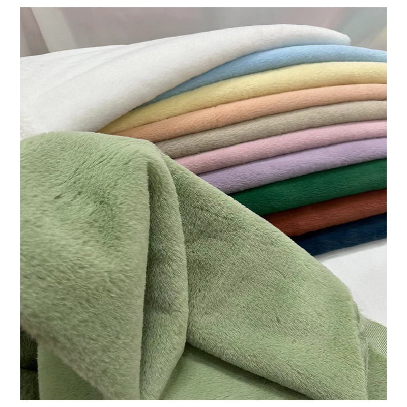 Namzi Brushed Rabbit Short Plush Fabric,39*63 Inch Soft and Fluffy Faux Fur Fabric for DIY Craft Sewing Projects,Costume,Gloves,Scarves,Home Decoration,Purple Red