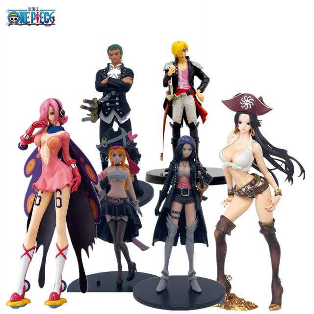 Personajes de Anime de One Piece, Luffy, Robin, Zoro, Sanji Modelo de estatua hecho a mano, figura móvil, adornos, juguetes decorativos