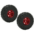 thumbnail image 3 of Juego de 2 llantas de 1,9 pulgadas y neumáticos de goma para coche teledirigido Axial SCX10 1/10, color rojo y negro., 3 of 14