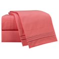 thumbnail image 2 of Clara Clark  Bright Bed Sheet Set Coral Pink Deep Pocket, Extra Deep Pocket King, 2 of 5