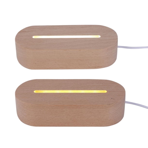 Pedestal de pantalla ovalada Base de luz LED con USB - Luces Blanco Sywqhk Para estrenar