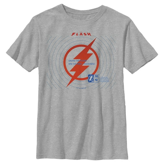Boy's The Flash Saving the Future Red Lightning Bolt Graphic Tee Athletic Heather X Large